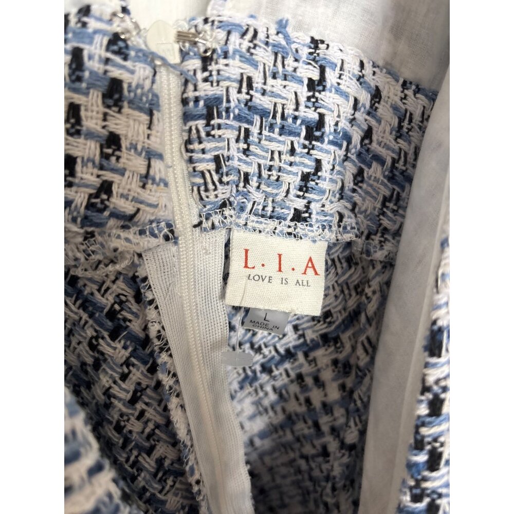 Love Is All Tweed-Style Blue & White Jumper Dress With Pockets, never worn - Picture 3 of 6